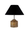 Devansh Wood Table Lamp With Black Cotton  Shade