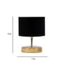 Devansh Wood Table Lamp With Black Cotton  Shade