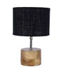 Devansh Wood Table Lamp With Black Jute Shade