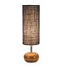 Flamingo Blue Jute Shade Table Lamp With Wood Base