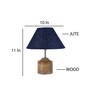 Devansh Wood Table Lamp With Blue Jute Shade