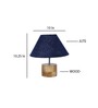 Devansh Wood Table Lamp With Blue Jute Shade