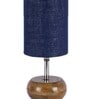 Flamingo Blue Jute Shade Table Lamp With Wood Base