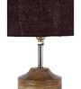 Devansh Wood Table Lamp With Brown Jute Shade