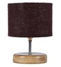 Devansh Wood Table Lamp With Brown Jute Shade