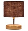 Devansh Wood Table Lamp With Brown Jute Shade