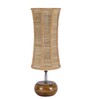 Devansh Wood Table Lamp With Damru Bamboo Shade