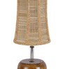 Devansh Wood Table Lamp With Damru Bamboo Shade