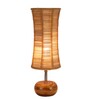 Devansh Wood Table Lamp With Damru Bamboo Shade