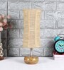 Devansh Wood Table Lamp With Damru Bamboo Shade