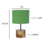 Devansh Wood Table Lamp With Green Jute Shade