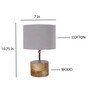 Devansh Wood Table Lamp With Grey Cotton  Shade