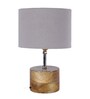 Devansh Wood Table Lamp With Grey Cotton  Shade