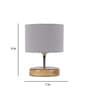 Devansh Wood Table Lamp With Grey Cotton  Shade