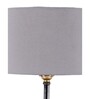 Devansh Wood Table Lamp With Grey Cotton  Shade