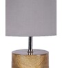 Devansh Wood Table Lamp With Grey Cotton  Shade