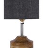 Devansh Wood Table Lamp With Grey Jute Shade