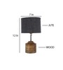 Devansh Wood Table Lamp With Grey Jute Shade