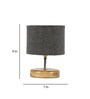 Devansh Wood Table Lamp With Grey Jute Shade