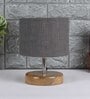 Devansh Wood Table Lamp With Grey Jute Shade