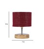 Devansh Wood Table Lamp With Maroon Jute Shade