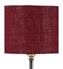 Devansh Wood Table Lamp With Maroon Jute Shade
