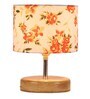 Devansh Wood Table Lamp With Multicolor  Cotton  Shade