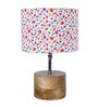 Devansh Wood Table Lamp With Multicolor  Cotton  Shade