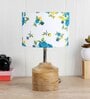 Devansh Wood Table Lamp With Multicolor  Cotton  Shade
