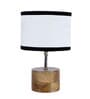 Devansh Wood Table Lamp With Multicolor  Cotton  Shade