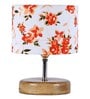 Devansh Wood Table Lamp With Multicolor  Cotton  Shade
