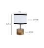 Devansh Wood Table Lamp With Multicolor  Cotton  Shade