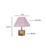 Devansh Wood Table Lamp With Multicolor  Cotton  Shade