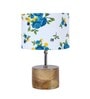 Devansh Wood Table Lamp With Multicolor  Cotton  Shade