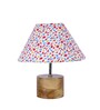 Devansh Wood Table Lamp With Multicolor  Cotton  Shade