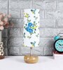 Devansh Wood Table Lamp With Multicolor  Cotton  Shade