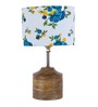 Devansh Wood Table Lamp With Multicolor  Cotton  Shade