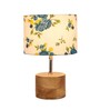 Devansh Wood Table Lamp With Multicolor  Cotton  Shade