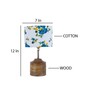 Devansh Wood Table Lamp With Multicolor  Cotton  Shade