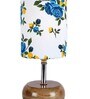 Devansh Wood Table Lamp With Multicolor  Cotton  Shade