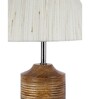 Devansh Wood Table Lamp With Off-White Cotton  Shade
