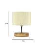 Devansh Wood Table Lamp With Off-White Cotton  Shade