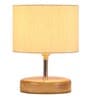 Devansh Wood Table Lamp With Off-White Cotton  Shade