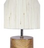 Devansh Wood Table Lamp With Off-White Cotton  Shade