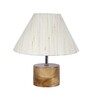 Devansh Wood Table Lamp With Off-White Cotton  Shade