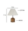 Devansh Wood Table Lamp With Off-White Cotton  Shade