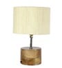 Devansh Wood Table Lamp With Off-White Cotton  Shade