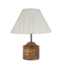 Devansh Wood Table Lamp With Off-White Cotton  Shade
