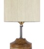 Devansh Wood Table Lamp With Off-White Cotton  Shade