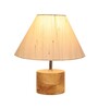 Devansh Wood Table Lamp With Off-White Cotton  Shade